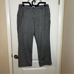 L.L. Bean Women's Herringbone Pants Trousers Size 16 Cotton Gray